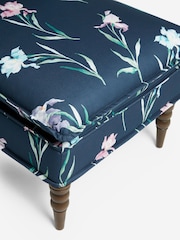 Laura Ashley Hawling Irises Midnight Seaspray Navy Nordan Armless Accent Chair - Image 9 of 10