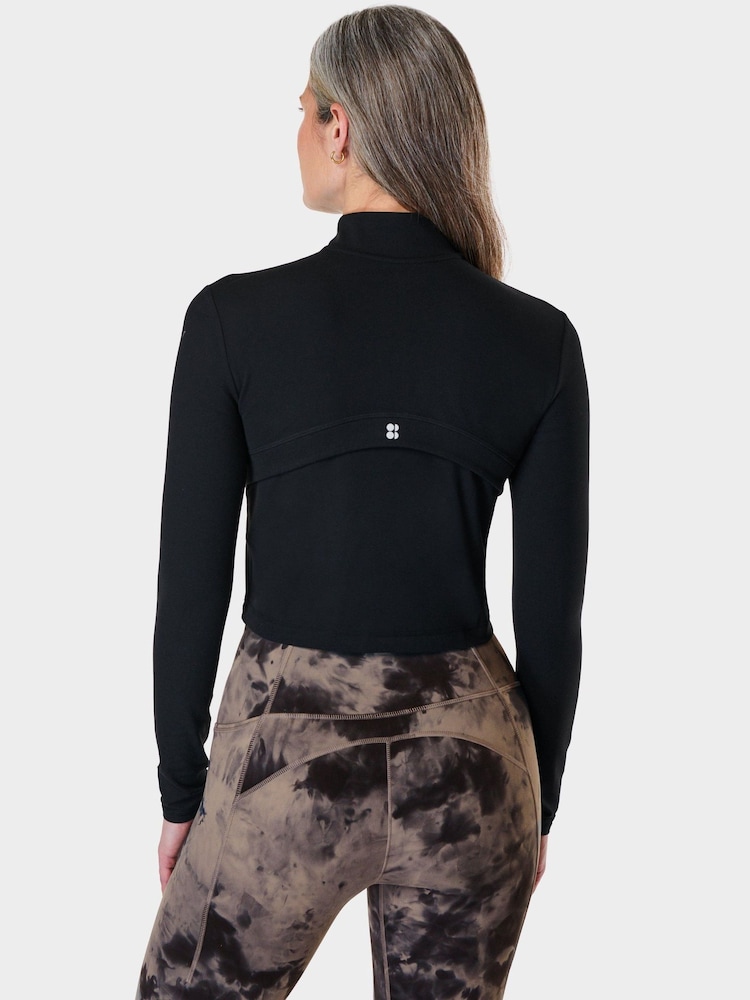 Sweaty Betty Black Super Soft Half Zip Sweat Top - Image 2 of 7
