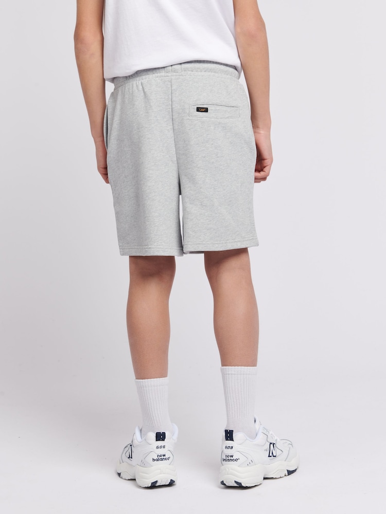 Lee Grey Boys 100% Cotton Badge Shorts - Image 2 of 5