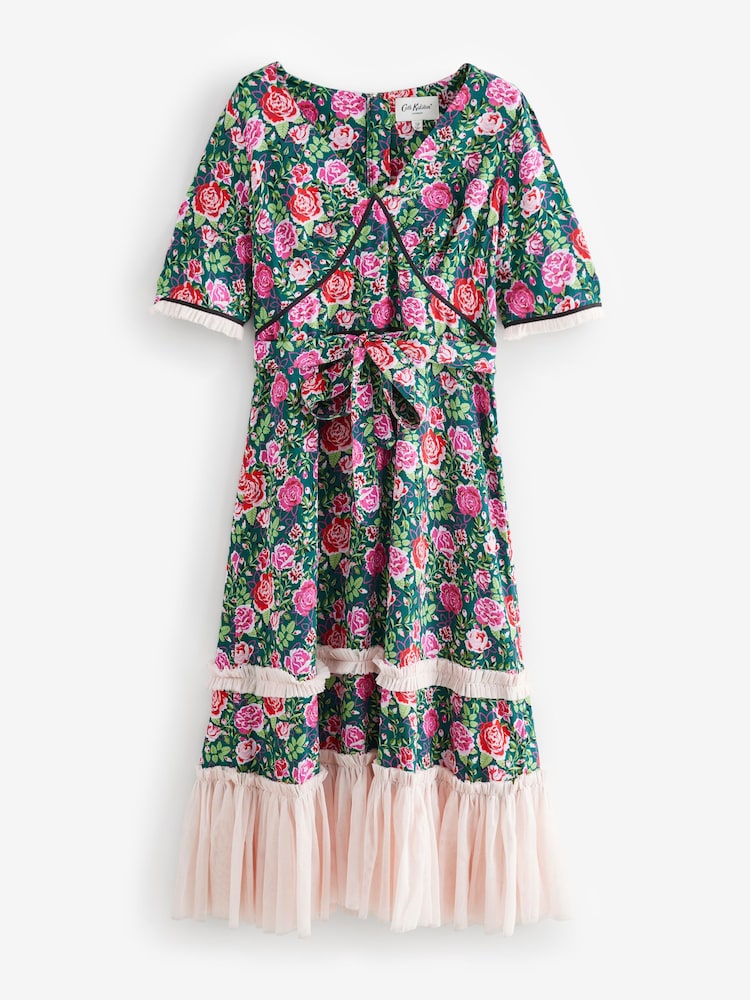 Cath Kidston Green Roses Tea Dress - Image 6 of 8
