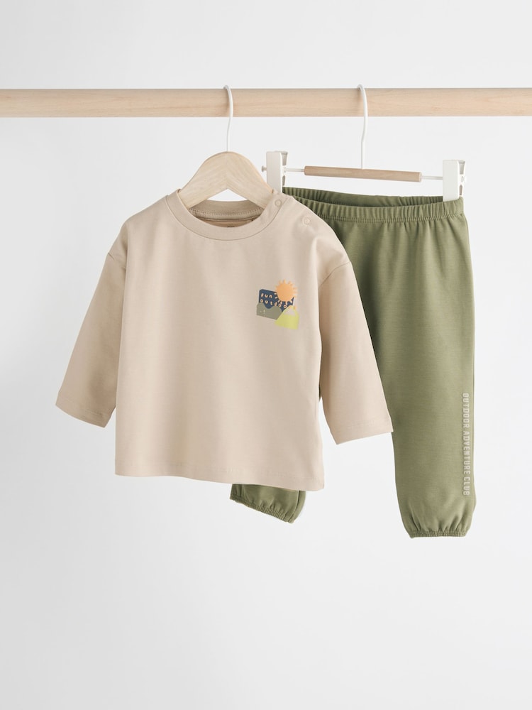 Neutral Baby Top And Leggings Set - Image 1 of 12