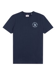 U.S. Polo Assn. Blue Classic Fit Mens Circle Print 100% Cotton T-Shirt - Image 1 of 3