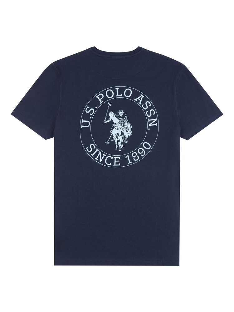 U.S. Polo Assn. Blue Classic Fit Mens Circle Print 100% Cotton T-Shirt - Image 2 of 3