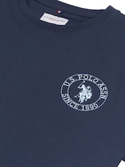 U.S. Polo Assn. Blue Classic Fit Mens Circle Print 100% Cotton T-Shirt - Image 3 of 3