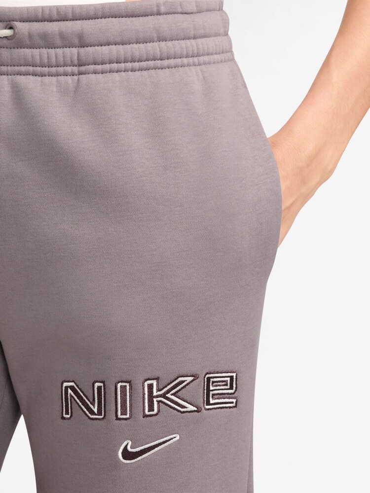 Nike Lilac Purple Phoenix Fleece Mid-Rise Logo Joggers - Image 3 of 3