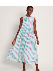 Monsoon Natural Sally Stripe Dress - Image 1 of 5