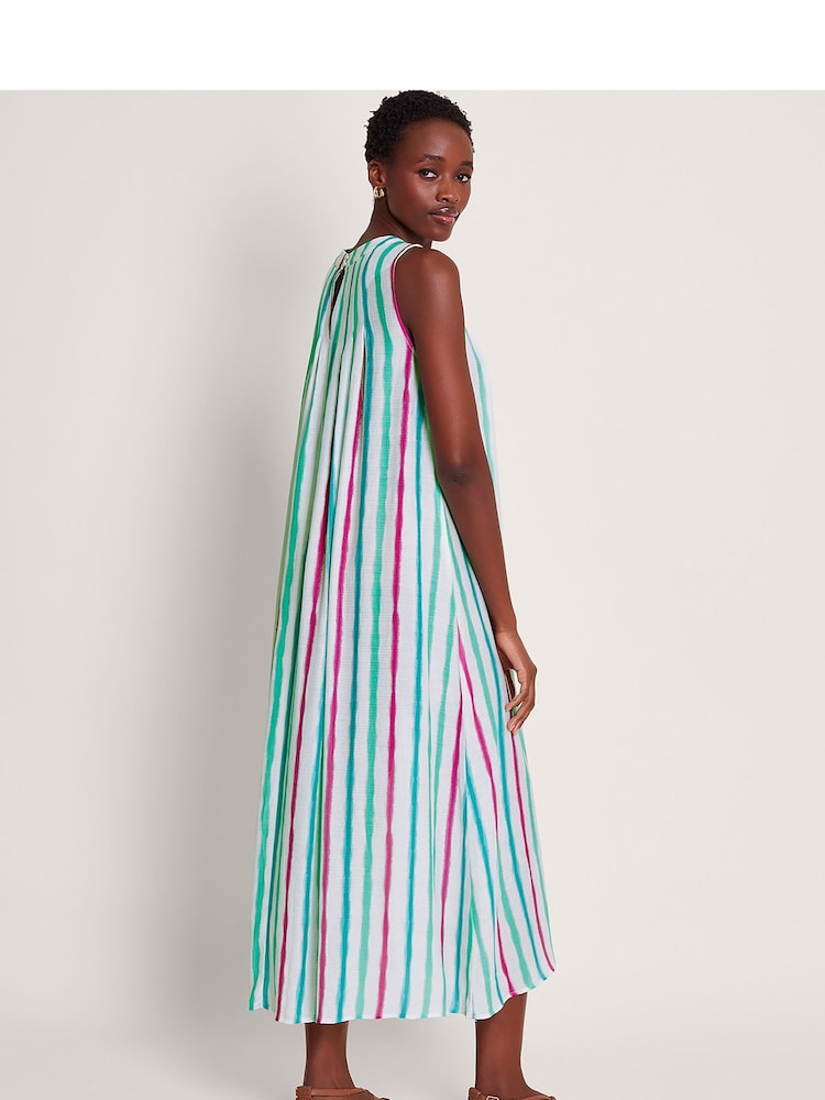 Monsoon Natural Sally Stripe Dress - Image 2 of 5