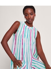 Monsoon Natural Sally Stripe Dress - Image 3 of 5