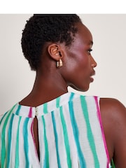 Monsoon Natural Sally Stripe Dress - Image 4 of 5