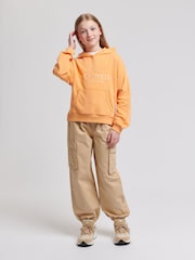 Jack Wills Brown Loose Fit Girls Parachute 100% Cotton Trousers - Image 2 of 9