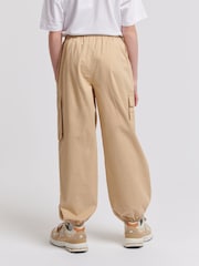 Jack Wills Brown Loose Fit Girls Parachute 100% Cotton Trousers - Image 4 of 9