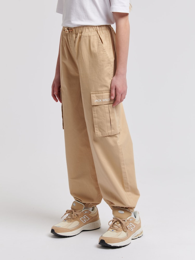 Pantaloni Jack Wills Larg Fit Fete Parachute 100% Bumbac - Image 5 of 9