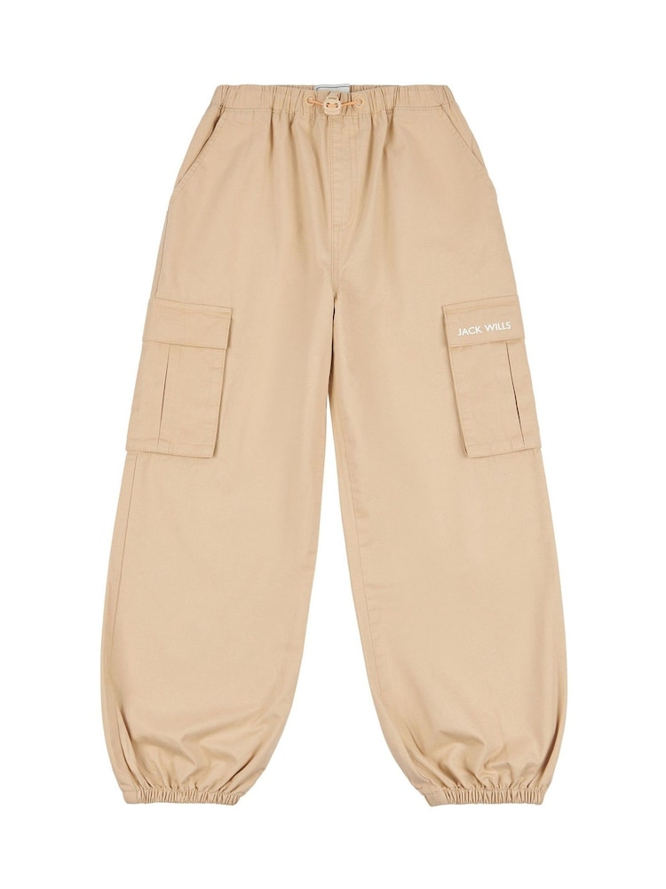 Pantaloni Jack Wills Larg Fit Fete Parachute 100% Bumbac - Image 6 of 9