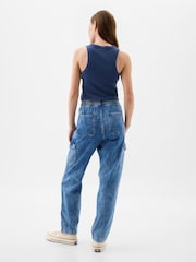 Gap Blue Mid Rise Easy Cargo Jeans - Image 2 of 2