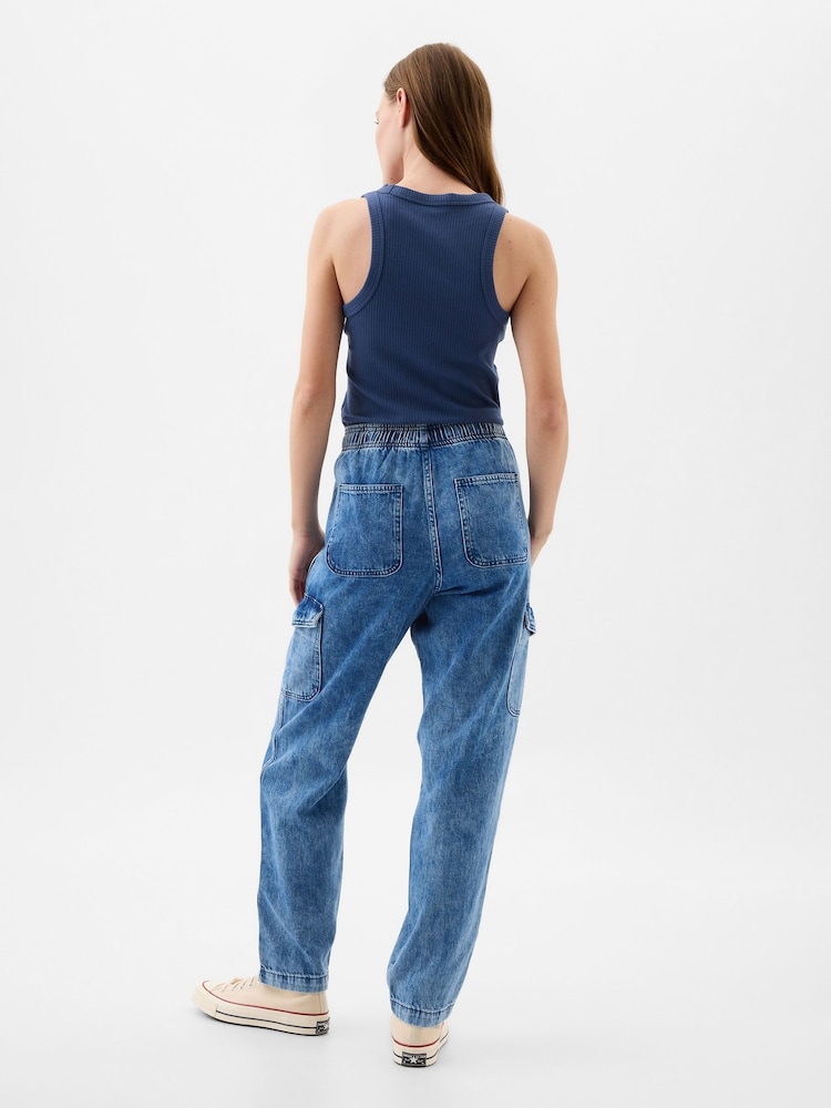 Gap Blue Mid Rise Easy Cargo Jeans - Image 2 of 2