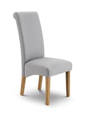 Julian Bowen Shale Grey Linen Rio Scrollback Fabric Chairs Set Of 2 - Image 2 of 4
