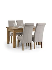 Julian Bowen Shale Grey Linen Rio Scrollback Fabric Chairs Set Of 2 - Image 3 of 4