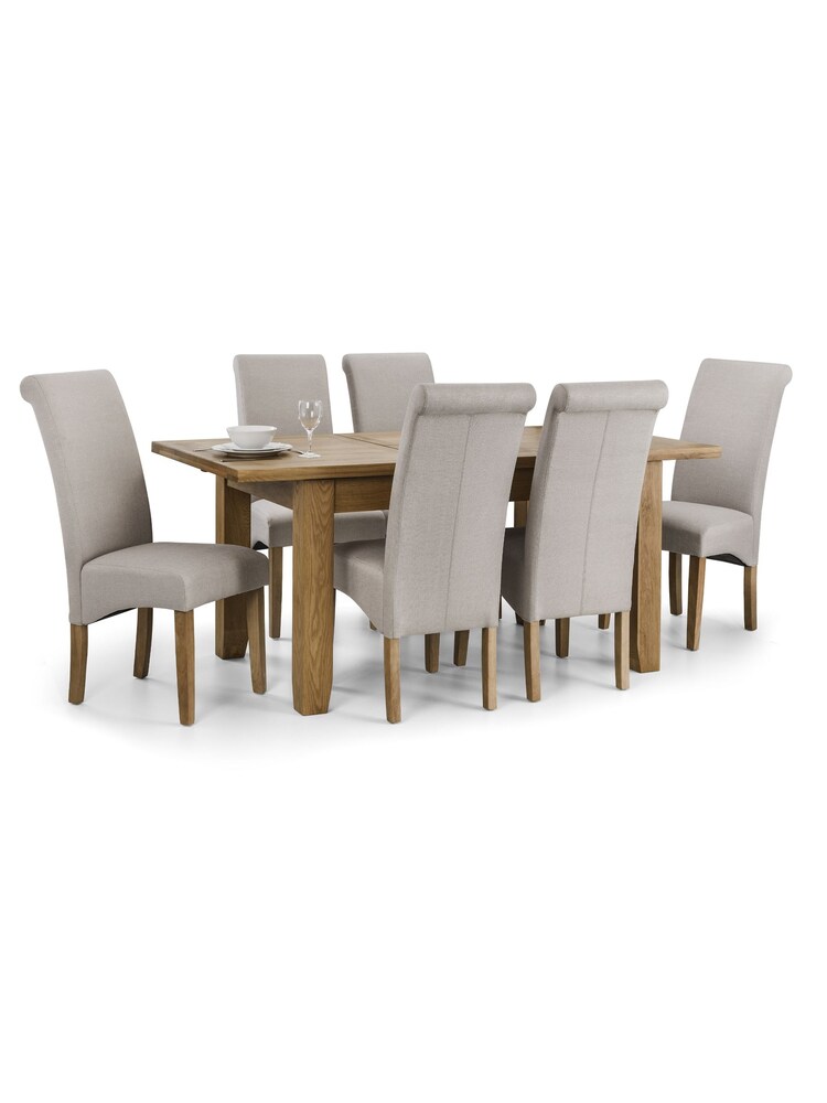 Julian Bowen Shale Grey Linen Rio Scrollback Fabric Chairs Set Of 2 - Image 4 of 4 Julian Bowen Shale Grey Linen Rio Scrollback Fabric Chairs Set Of 2 - Image 4 of 4