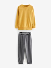 Green/Ochre/Plum Long Leg 100% Cotton Pyjamas 3 Pack (3-16yrs) - Image 4 of 7