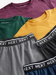 Green/Ochre/Plum Long Leg 100% Cotton Pyjamas 3 Pack (3-16yrs) - Image 6 of 7