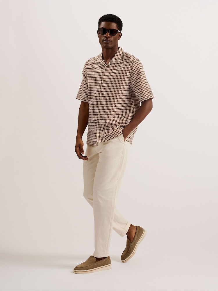 Ted Baker Brown Textured Geo Oise Shirt - Image 1 of 6