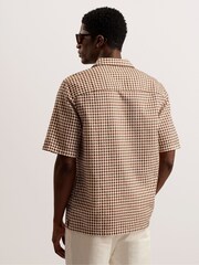 Ted Baker Brown Textured Geo Oise Shirt - Image 5 of 6