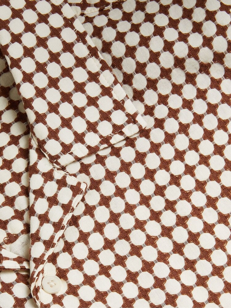 Ted Baker Brown Textured Geo Oise Shirt - Image 6 of 6