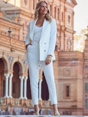 Sosandar White Tapered Leg Trousers - Image 5 of 5