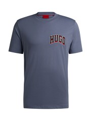 HUGO Blue Varsity Logo 100% Cotton T-Shirt - Image 5 of 5