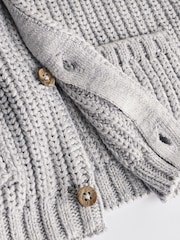 Grey Born In 2025 Baby Knitted 100% Cotton Cardigan - Image 10 of 12