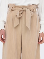 ONLY Cream Wide Leg Tie Front Trousers - Image 5 of 7