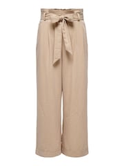 ONLY Cream Wide Leg Tie Front Trousers - Image 6 of 7