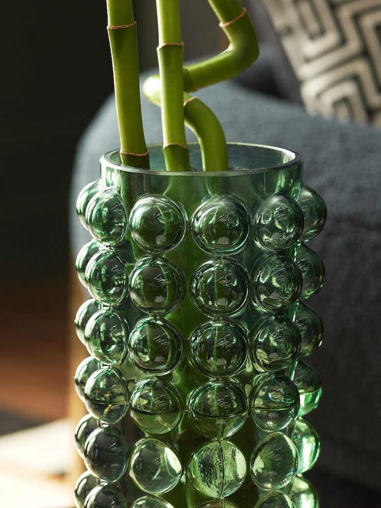 Green Glass Bobble Vase - Image 2 of 4