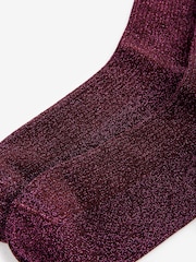 Burgundy Red Sparkle Ankle Socks 1 Pack - Image 3 of 3