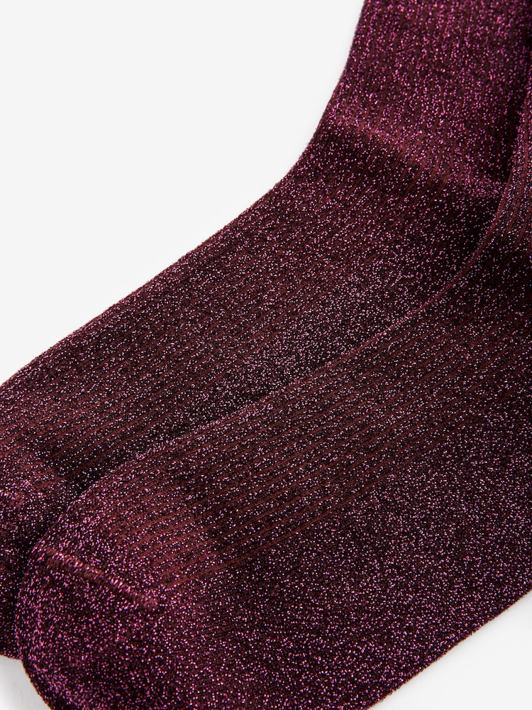 Burgundy Red Sparkle Ankle Socks 1 Pack - Image 3 of 3