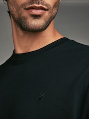 Navy/White/Black/Stone Long Sleeve 100% Cotton T-Shirts 4 Pack - Image 12 of 14