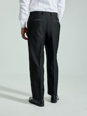 Black Straight Fit Glitter Stripe Tuxedo Suit Trousers - Image 3 of 6