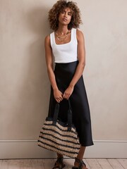 Mint Velvet Black Satin Maxi Slip Skirt - Image 2 of 7