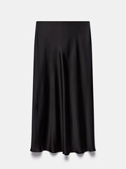 Mint Velvet Black Satin Maxi Slip Skirt - Image 6 of 7