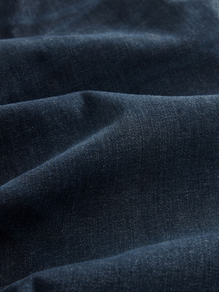 Blue Indigo Rinse Slim Fit Vintage Wash Denim Jeans - Image 11 of 11