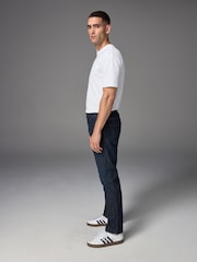 Blue Indigo Rinse Slim Fit Vintage Wash Denim Jeans - Image 3 of 11