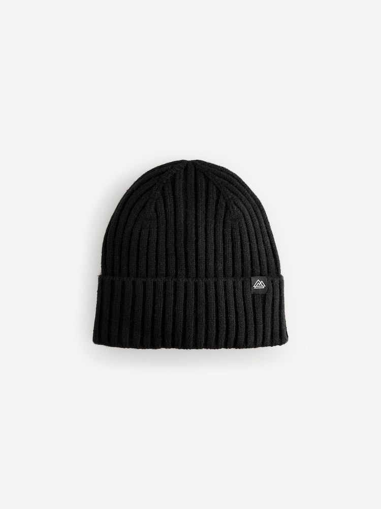 Black Knitted Beanie Hat (1-16yrs) - Image 2 of 3