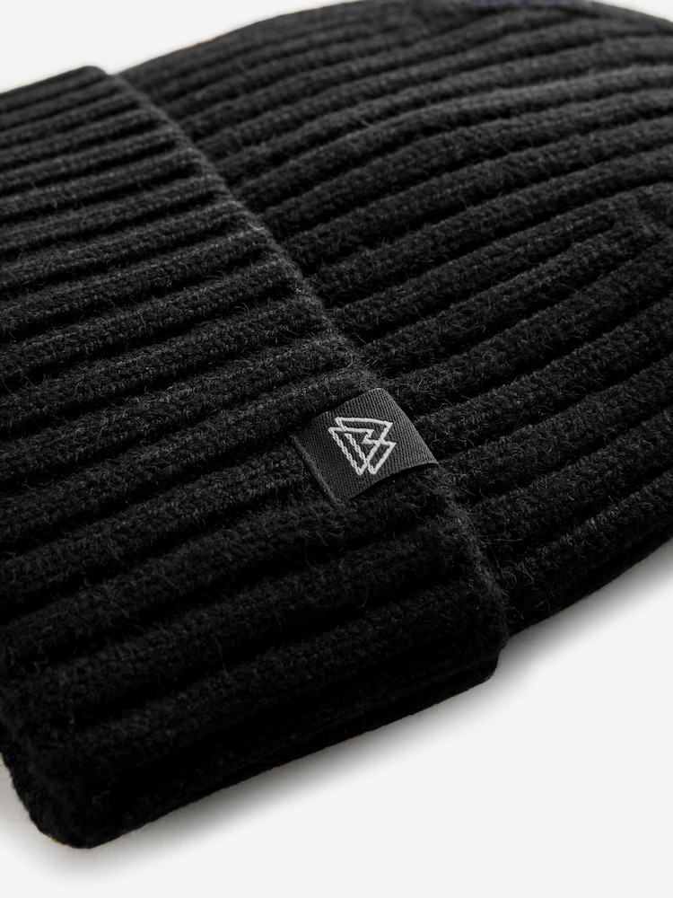 Black Knitted Beanie Hat (1-16yrs) - Image 3 of 3