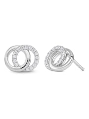 Beaverbrooks Sterling Silver Cubic Zirconia Double Circle Stud Earrings - Image 2 of 4
