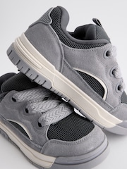 Grey Standard Fit (F) Chunky Lace Skate Trainers - Image 5 of 5