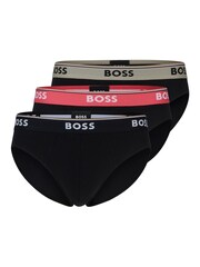 BOSS Black Stretch-Cotton Logo Waistband Boxer Briefs 3 Pack - Image 1 of 7