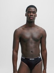 BOSS Black Stretch-Cotton Logo Waistband Boxer Briefs 3 Pack - Image 3 of 7