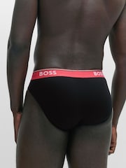 BOSS Black Stretch-Cotton Logo Waistband Boxer Briefs 3 Pack - Image 6 of 7