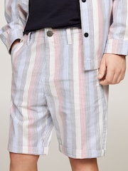 Tommy Hilfiger Cream Oxford Striped Shorts - Image 1 of 5
