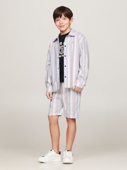 Tommy Hilfiger Cream Oxford Striped Shorts - Image 3 of 5